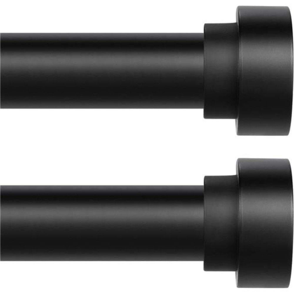 2 Pack Black Curtain Rods for Windows 28 to 48 Inch(2.3-4ft),1 Inch Adjustable